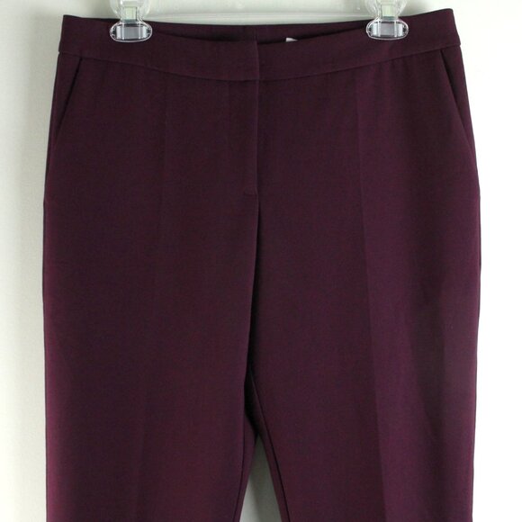 Hugo Boss Atiluna Burgundy Slim Fit Mid Rise Trouser Ankle Pants IT 40 US 4 NWT - Picture 2 of 6